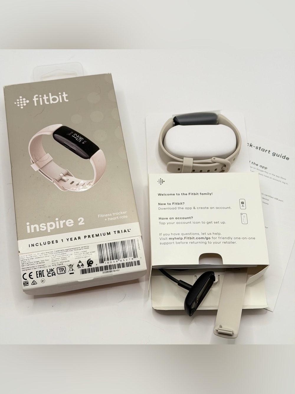 Fitbit Inspire 2, Excellent, Full Set, Tested, Charger Included, Manuals